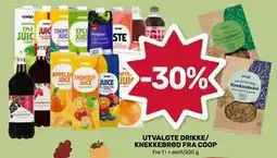 Coop Marked UTVALGTE DRIKKE/ KNEKKEBRØD FRA COOP tilbud