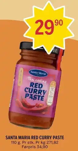 Coop Prix SANTA MARIA RED CURRY PASTE tilbud