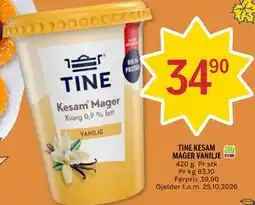 Coop Prix TINE KESAM MAGER VANILJE tilbud