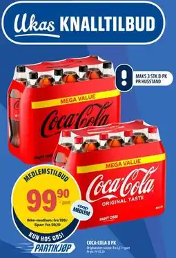 Coop Obs COCA-COLA 8 PK, Medlemspris tilbud