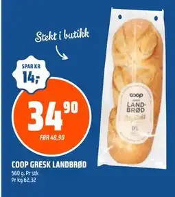Coop Obs COOP GRESK LANDBRØD tilbud
