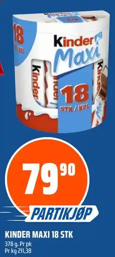 Coop Obs KINDER MAXI 18 STK tilbud