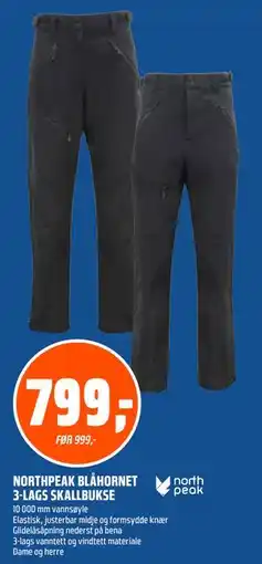 Coop Obs NORTHPEAK BLÅHORNET 3-LAGS SKALLBUKSE tilbud