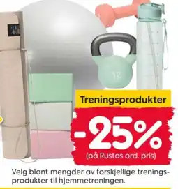 Rusta Treningsprodukter tilbud