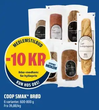 Coop Obs Coop Smak* Brød tilbud