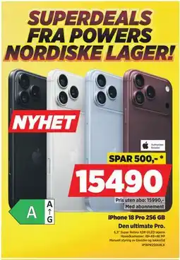 POWER iPhone 18 Pro 256 GB tilbud