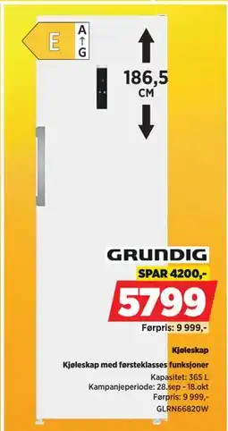 POWER GRUNDIG Kjøleskap tilbud