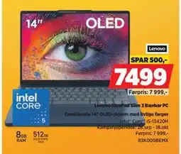 POWER Lenovo IdeaPad Slim 3 Bærbar PC tilbud