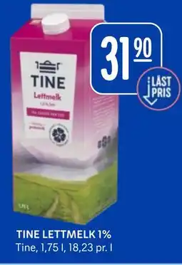 Rema 1000 TINE LETTMELK 1% tilbud
