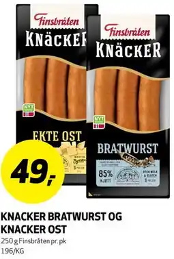 Bunnpris KNACKER BRATWURST OG KNACKER OST tilbud