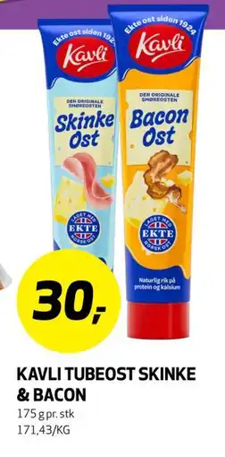 Bunnpris KAVLI TUBEOST SKINKE & BACON tilbud