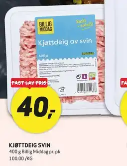 Bunnpris KJØTTDEIG SVIN tilbud