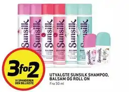 Bunnpris UTVALGTE SUNSILK SHAMPOO, BALSAM OG ROLL ON tilbud