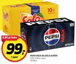 Bunnpris PEPSI MAX OG SOLO SUPER tilbud