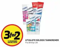 Bunnpris UTVALGTE SOLIDOX TANNKREMER tilbud