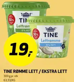 Bunnpris TINE RØMME LETT / EKSTRA LETT tilbud