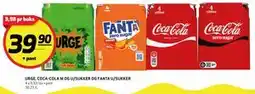 Bunnpris URGE, COCA-COLA M OG U/SUKKER OG FANTA U/SUKKER tilbud