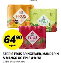 Bunnpris FARRIS FRUS BRINGEBÆR, MANDARIN & MANGO OG EPLE & KIWI tilbud