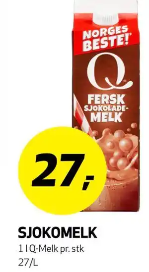 Bunnpris SJOKOMELK tilbud