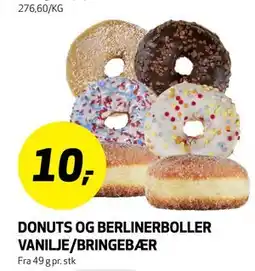 Bunnpris DONUTS OG BERLINERBOLLER VANILJE/BRINGEBÆR tilbud
