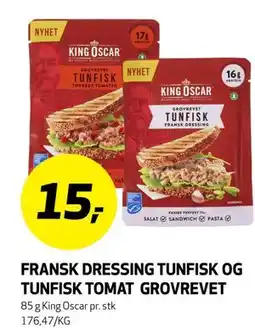 Bunnpris FRANSK DRESSING TUNFISK OG TUNFISK TOMAT GROVREVET tilbud