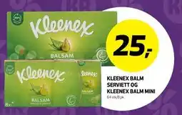 Bunnpris KLEENEX BALM SERVIETT OG KLEENEX BALM MINI tilbud