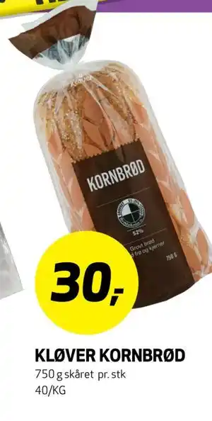 Bunnpris KLØVER KORNBRØD tilbud
