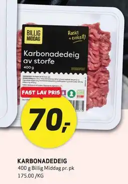 Bunnpris KARBONADEDEIG tilbud