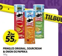 Bunnpris PRINGLES ORIGINAL, SOURCREAM & ONION OG PAPRIKA tilbud