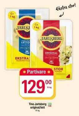 Coop Extra Tine Jarlsberg original/lett tilbud