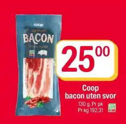 Coop Extra Coop bacon uten svor tilbud