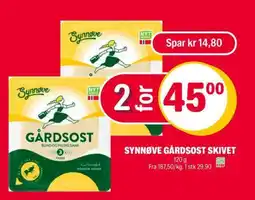 Coop Extra SYNNØVE GÅRDSOST SKIVET tilbud