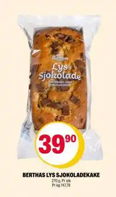 Coop Extra BERTHAS LYS SJOKOLADEKAKE tilbud