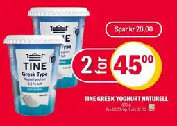 Coop Extra TINE GRESK YOGHURT NATURELL tilbud