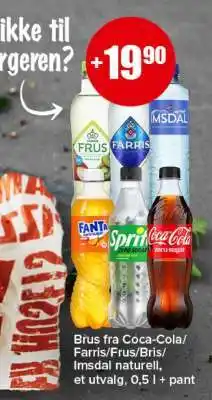 Spar Brus fra Coca-Cola/Farris/Frus/Bris/Imsdal tilbud