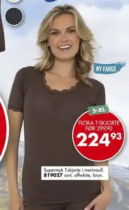 Sparkjøp FLORA T-SKJORTE tilbud