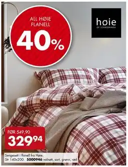 Sparkjøp Sengesett i flanell fra Høie tilbud