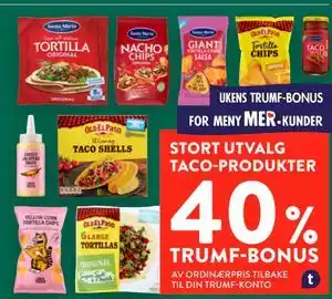 Jacobs STORT UTVALG TACO-PRODUKTER tilbud