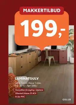 Byggmakker Cello laminatgulv tilbud