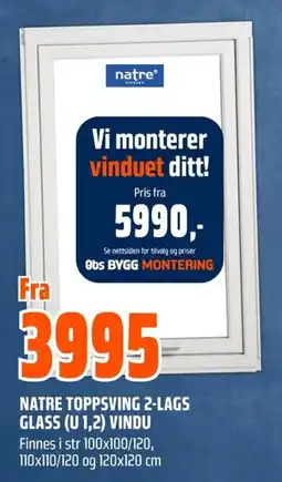 Coop Obs Natre toppsving 2-lags glass (u 1,2) vindu tilbud