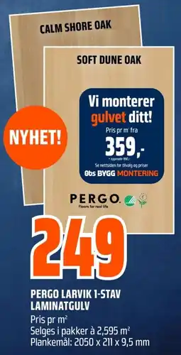 Coop Obs Pergo larvik 1-stav laminatgulv tilbud