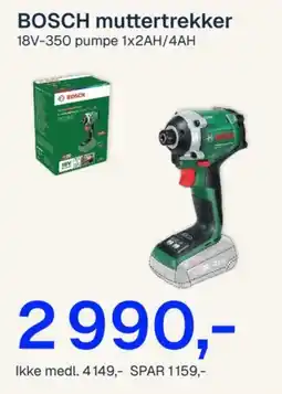 Jernia Bosch muttertrekker 18V-350 pumpe 1x2AH/4AH tilbud