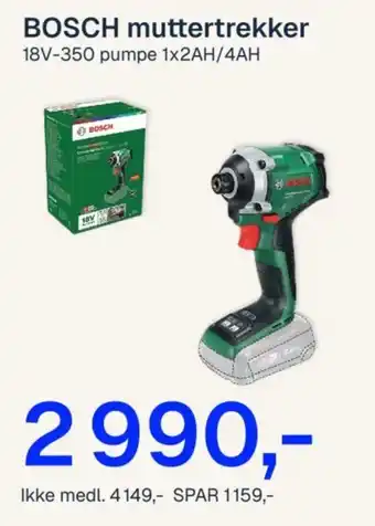 Bosch muttertrekker 18V-350 pumpe 1x2AH/4AH