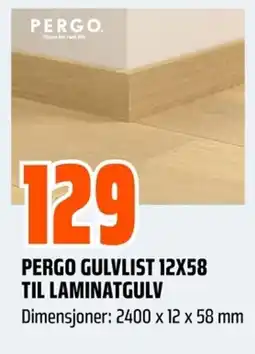 Coop Obs Pergo gulvlist 12x58 til laminatgulv tilbud