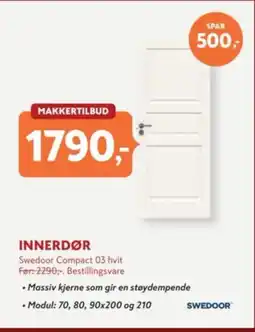 Byggmakker Swedoor Innerdør tilbud