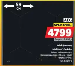 POWER AEG induksjonstopp Hob2Hood-funksjon 60 cm induksjonstopp tilbud