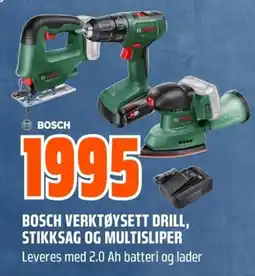 Coop Obs Bosch verktøysett drill, stikksag og multisliper tilbud