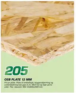 Coop Byggmix 205 OSB Plate 12 MM tilbud