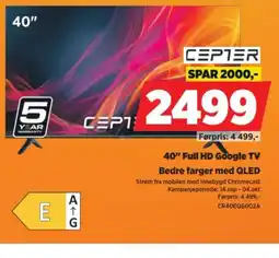 POWER Cepter 40" Full HD Google TV tilbud