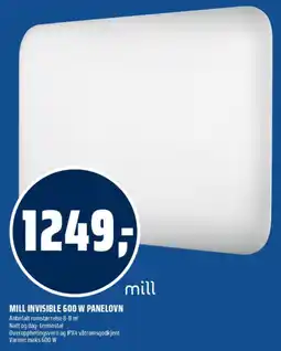 Coop Obs mill invisible 600 w panelovn tilbud